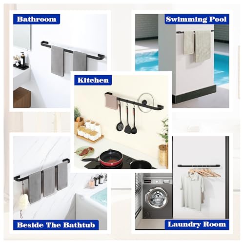 Alise Towel Bars for Bathroom,Black Towel Holder 32'' Towel Rack for Bathroom Wall Mount,SUS304 Stainless Steel Towel Rail Towel Hanger for Walls - size: 32 Inch