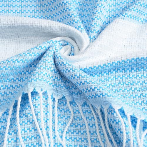 6 Packs Oversized Turkish Beach Towels Set Bulk Clearance Sand Free Pool Swim Bathroom Camp Large No Sand Towel Adults Travel Essentials Cruise Must Haves Accessories Vacation Stuff Deep Blue Dot Set - color: Multi Lightblue Dot