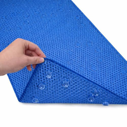 Bathtub Mat Non Slip, Bath Mat for Tub Non Slip, Tub Mat Extra Large 36 x 17 in, Bathtub Mat with Suction Cups & Drain Holes, Soft Foam, Machine Washable, Blue - color: Blue
