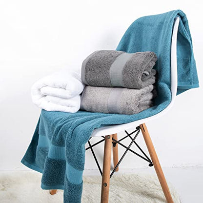 Large Bath Towels for Body, Sensitive,for Adult Kids Baby Luxury Hotel Spa Gym Super Soft Highly Absorbent Bathroom Towels 30" x 54",1 Pack White