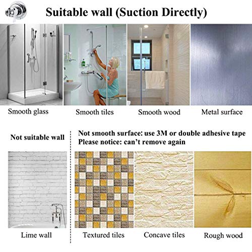 JiePai Suction Cup Shower Head Holder for Handheld Shower,Chrome | Suction cup holder,No-drill wall mount,fits 3/4 handheld,Works on tile glass metal,Removable,For bathroom/RV - color: Holder-Chrome
