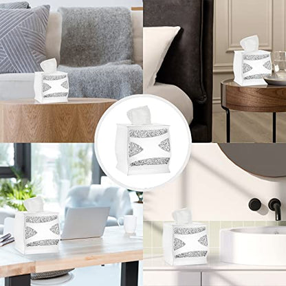 Popular Bath Sinatra Modern Bath Tissue Box Modern Classic Contemporary Decorative Beautiful Designs Bathroom Decor for Home Luxury Bath, White - size: Tissue Box