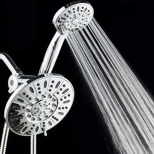 AquaDance Chrome 7" Premium High Pressure 3-Way Rainfall Combo with Extra Long 72 inch Hose – Enjoy Luxury 6-Setting Rain Showerhead and Matching Hand Held Shower Separately or Together - color: Chrome, style: Premium High Pressure 3-Way Rainfall Combo wi
