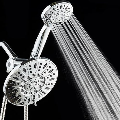 AquaDance Chrome 7" Premium High Pressure 3-Way Rainfall Combo with Extra Long 72 inch Hose – Enjoy Luxury 6-Setting Rain Showerhead and Matching Hand Held Shower Separately or Together - color: Chrome, style: Premium High Pressure 3-Way Rainfall Combo wi