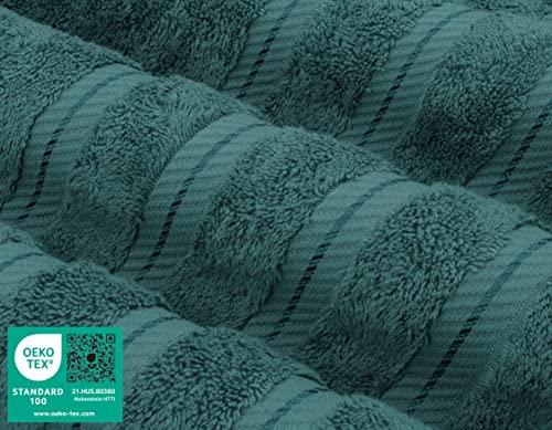 American Soft Linen 100% Cotton Luxury Turkish Towels, 6 Piece Towel Set | Soft Absorbent Quick Dry OEKO Tex Standard 100 Certificated Durable Machine Washable Premium Hotel Quality - color: Teal