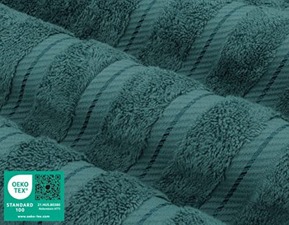 American Soft Linen 100% Cotton Luxury Turkish Towels, 6 Piece Towel Set | Soft Absorbent Quick Dry OEKO Tex Standard 100 Certificated Durable Machine Washable Premium Hotel Quality - color: Teal