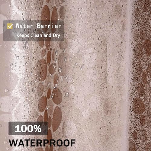 Shower Curtain Liner, Waterproof EVA 3D Shower Curtains with Duty Heavy Bottom Magnets and Rust Proof Grommets, Weighted Shower Liner for Shower Stall, Bathtubs - color: Brown Pebble, size: 72"W x 78"L (Pack of 1)