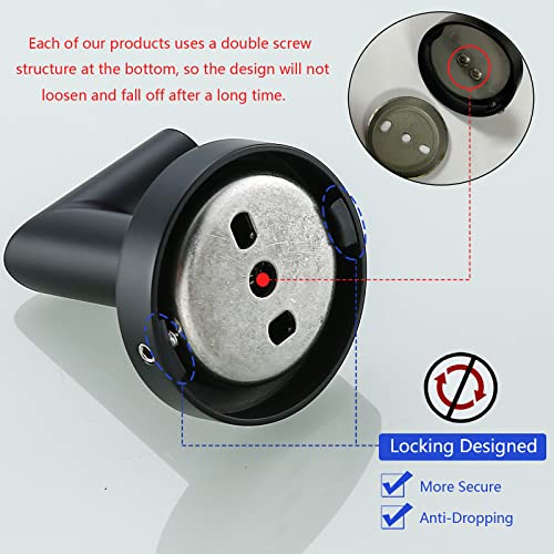 Towel Coat Hook Matte Black SUS304 Stainless Steel Bathroom Clothes Sponges Robe Hook Wall Mounted Round Kitchen Heavy Duty Hanger 2 Packs,96018-8MB. - color: Single Hook-Matte Black