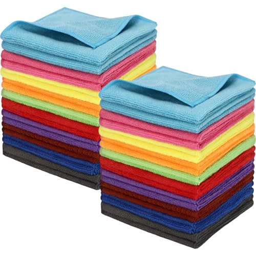 Newwiee 40 Pcs Face Wash Cloths,12 x 12 Inch,Colorful - color: Colorful, size: 1 Count (Pack of 40)