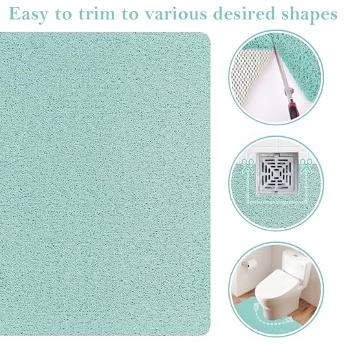 Shower Mat Bathtub Mat Non-Slip,24x24 inch, Soft Tub Mat with Drain,PVC Loofah Bath Mat (Phthalate Free) for Tub and Bathroom,Quick Drying,Green - color: Green, size: 24" x 24" (Rectangular)
