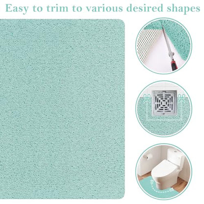 Shower Mat Bathtub Mat Non-Slip,24x24 inch, Soft Tub Mat with Drain,PVC Loofah Bath Mat (Phthalate Free) for Tub and Bathroom,Quick Drying,Green - color: Green, size: 24" x 24" (Rectangular)