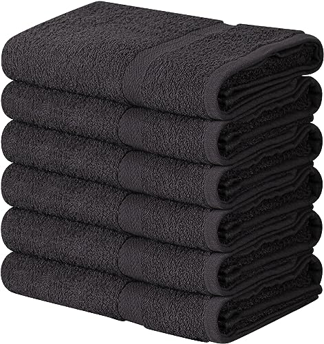 Towel and Linen Mart 100% Cotton Grey 6 Pack Medium Bath Towel Set, Quick Dry, Super Absorbent, Light Weight, Soft Feel, Premium Towels for Hotel, Spa and Bathroom (24 X 48 6 Pack, Grey) - color: Grey
