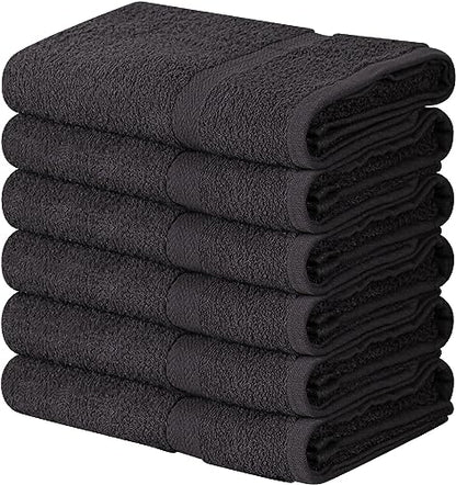Towel and Linen Mart 100% Cotton Grey 6 Pack Medium Bath Towel Set, Quick Dry, Super Absorbent, Light Weight, Soft Feel, Premium Towels for Hotel, Spa and Bathroom (24 X 48 6 Pack, Grey) - color: Grey