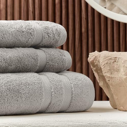 SOFE H&L | Olea Luxury Cotton Turkish Bath Towels Set of 4 Cool Gray | Premium, Soft, Durable, Absorbent | Hotel Quality Plush Towels and Thick Towel Sets - color: Cool Gray, size: Set of 4 (4 Bath Towels)