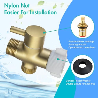 BARROCK Handheld Bidet Sprayer for Toilet, Stainless Steel Metal Made Baby Cloth Diaper Spraying Kit, Bathroom Toilet Bidet Attachment Set for Bathing Pets and Feminine Hygiene, Brushed Brass Gold - color: Brushed Gold