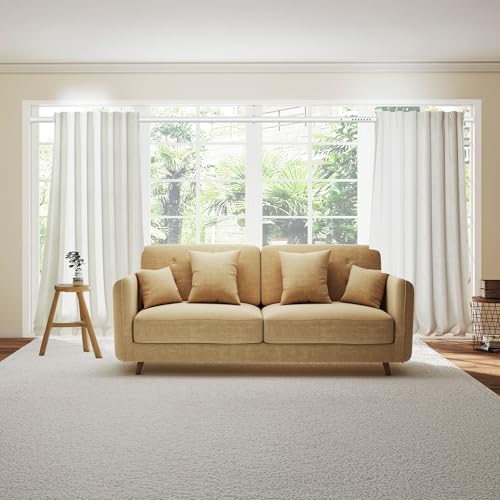 Tension Curtain Rod 43-124 Inches Extra Long White Heavy Duty | Tension Rods Adjustable Curtain Rod No Drilling Spring Loaded Tension Rod for Windows Patio Curtains and Non Slip - color: White, size: 43 to 124 inches