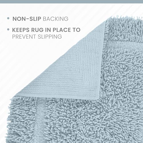 Martex Ringspun Bath Rug, 20" x 30", Soft Blue | 100% Cotton, Super Soft, Super Absorbent, Non-Slip, Quick Drying - color: Soft Blue