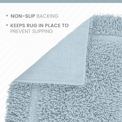 Martex Ringspun Bath Rug, 20" x 30", Soft Blue | 100% Cotton, Super Soft, Super Absorbent, Non-Slip, Quick Drying - color: Soft Blue