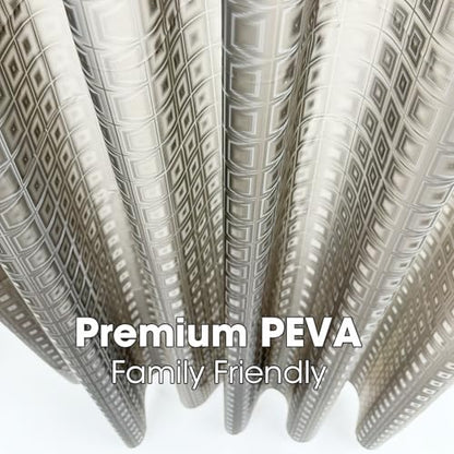 Grey Plastic Shower Curtain Liner, 3D Pattern, 70x72 in, 1 Pack | 100% waterproof, PEVA, modern 3D square pattern, 12 rust-free pouch holes, fits standard tubs, for home, hotel, dorm - color: Square-gray