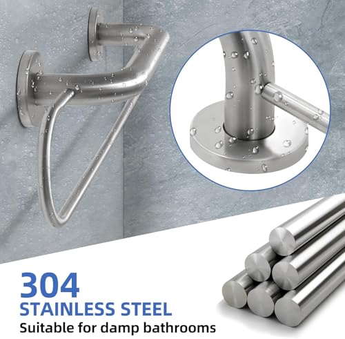16 inch Grab Bar with 25 inch Towel Rack, Shower Grab Bar for Seniors, Safety Bars for Bathroom with Towel Holder, Wall Mount Grab Bar, Stainless Steel Support up to 500LBS - style: 25 inch long upgrade