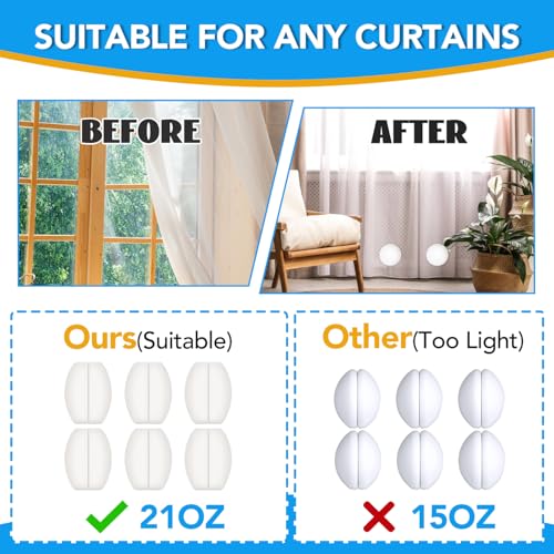YixangDD 12 Pack Shower Curtain Weights, Magnetic Curtain Weights, 6 Pairs | Silicone Wrapped Rust-Proof Curtain Clips Outdoor for Shower Liner, Drapery, Tablecloth, Flag from Blowing Around, White - color: 12 Packs
