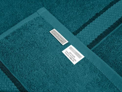 COTTON CRAFT Ultra Soft 6 Piece Towel Set - 100% Cotton Towels - Teal | Absorbent 580 GSM Quick Dry Everyday Premium Luxurious Bathroom Towels - 2 Large Bath Towels, 2 Hand Towels, 2 Washcloths - color: Teal, size: 6 Piece Towel Set