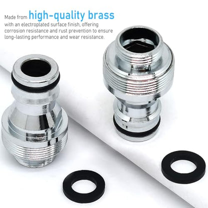 1pcs Brass Faucet Tap Quick Connector Adapter Kit,16mm Male Thread x 1mm Pitch Connector,Universal Faucet Adapter for Washing Machine And Pressure Washer(Silver) - size: 16mm Male Thread x 1mm