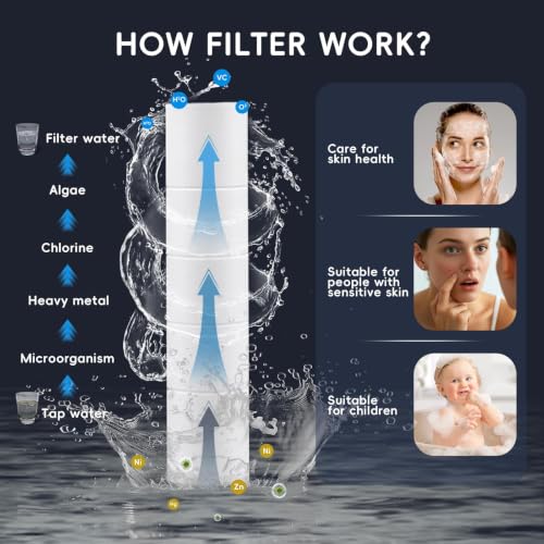 High Pressure Filtered Detachable Shower Head with Handheld Matte Black | 4 Detachable Spray Modes and ON/OFF Pause Switch Detachable Filtered Showerhead ABS Rust-Resistant Material