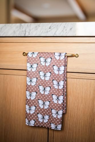 Kitchen Towels, Dish Towels for Kitchen, 2 Pc Kitchen Towel Set | Microfiber Waffle Towels, 16 x 26 inches, with Hanging Loops, Reusable Tea Towels, Cute Kitchen Towels - 2 Pack - color: Pink Orange