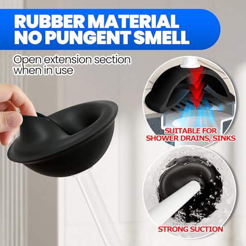 4in1 Toilet Plunger and Brush Set - Home Bathroom Cleaning Tools | 21", Groove Gap Brush, Cleaning Gloves, Heavy Duty Toilet Bowl Cleaner, Apartment Must Haves Bathroom Decor, Light Grey - color: Light Grey