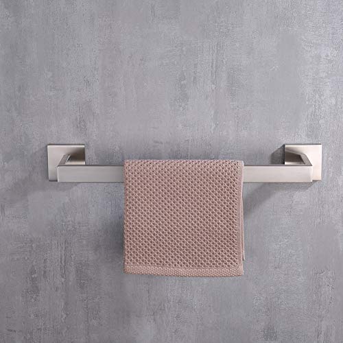 TASTOS 16 Inch Towel Bar Rack Brushed Nickel, Stainless Steel Modren Square Towel Holder for Bathroom Kitchen Wall Mounted - color: Brushed Nickel, size: 16 Inch