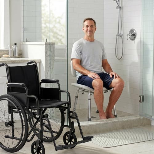 FSA/HSA Eligible, Vaunn Tool-Free Assembly Adjustable Shower Chair Spa Bathtub Seat Bench with Removable Back - style: Shower Chair