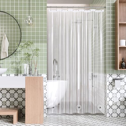 AmazerBath Shower Curtain Liner Small, 60x72 Clear Camper Shower Curtain, Waterproof Plastic Shower Liner, Lightweight PEVA Shower Curtain for Bathroom with 3 Magnets and 10 Rustproof Metal Grommets - color: Clear, size: 60"W x 72"L (Pack of 1)
