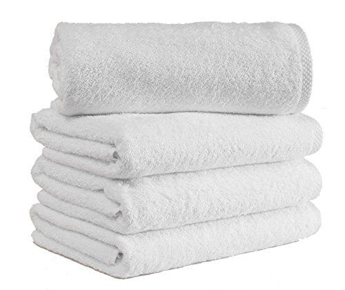 CTT - Premium 4 Piece Bath Towel Set, Made with 100% Turkish Cotton, Quick Drying, Highly Absorbent & Comfy Towels for Spa & Hotel | 27"x54" (White) - color: White, size: 4-Piece Bath Towels - 27 x 54 Inches