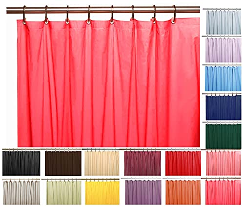 Elegant Heavy Duty Vinyl Shower Curtain Liner with 12 Metal Grommets Bright Pink - color: Bright Pink