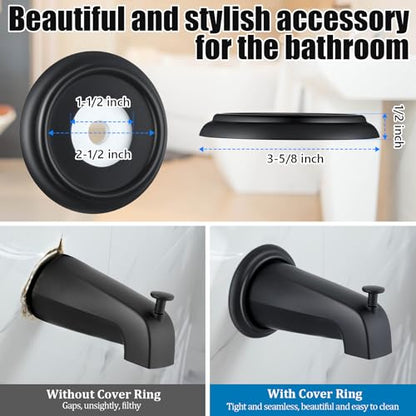 Diverter Tub Spout Compatible with Kohler GP85556-CP (Matte Black) | Slip On Bathroom Bathtub Faucet Replacement for 1/2"Copper Water Tube, Metal Cover Ring and Foam Gasket Included - color: Matte Black