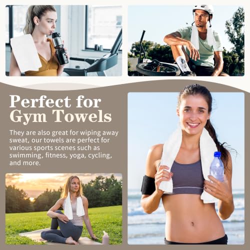 FIXSMITH Salon Towels 12 Pack, White Hand Towels for Bathroom, Quick Dry Gym Towels, Spa Face Towel, Absorbent Microfiber Towels for Salon, Barber, Gym, Bath, Pedicure and Home Hair Care,16 x 27 in - color: White