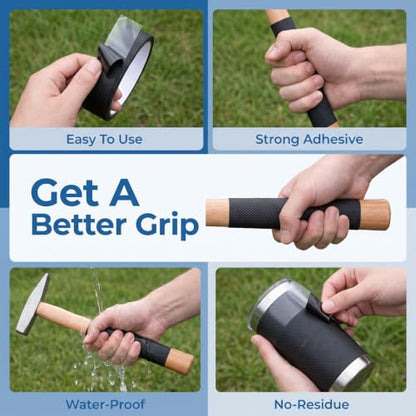 20ft Rubber Grip Tapes 0.71inch Non-Slip Grip Tape for Handles | Slip Resistant Tape for Bathroom, Anti Slip Tapes Waterproof, for Seniors Handicap