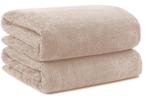 Orighty Bath Towels, Soft Feel Bath Towel, 2 Pack (27'' x 54'') | Highly Absorbent, Quick Drying Microfiber Towels for Body, Sport, Yoga, SPA, Fitness, Bathroom - Brown - color: Brown, size: 2 Pack Bath Towels