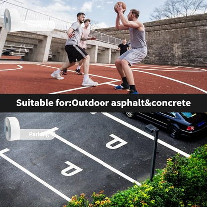 Reflective Pavement Marking Tape Slip-Resistant and Durable, Heavy-Duty Rubber Base for Outdoor Applications, Perfect for Driveways, Walkways, and Parking Areas (White, 2 Inch X 36 Feet) - size: 2 Inch X 36 Feet