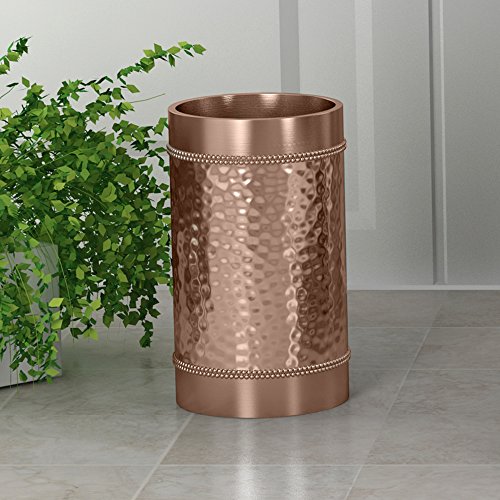 nu Steel Hudson Copper Decorative Stainless Steel Tumbler Cup for Bathroom Vanity Countertops for Rinsing,Drinking,Storing Dental Accessories and Organizing Makeup Brushes,Eye Liners-Copper (HSC5H)