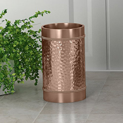 nu Steel Hudson Copper Decorative Stainless Steel Tumbler Cup for Bathroom Vanity Countertops for Rinsing,Drinking,Storing Dental Accessories and Organizing Makeup Brushes,Eye Liners-Copper (HSC5H)