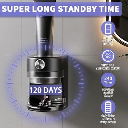 Automatic Toothpaste Dispenser, Wall Mounted Electric Toothpaste Dispenser for Kids and Adults,Toothpaste Squeezer with Adjustable Toothpaste Dispensing Volume for Bathroom - color: Black