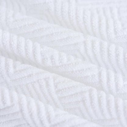 sense gnosis White Hand Towel Set of 2 Terry Striped Weave Pattern Ultra Absorbent Super Soft 100% Cotton Hand Towel for Bathroom 13 X 29 Inch - color: White