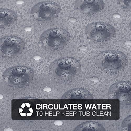 YINENN Bath and Shower Safety Mats 40x16 inch, Non Slip with Suction Cups for Bathroom Stall and Tub Floor, Extra Large and Machine Washable, Drain Holes Keep Bathtub Clean, Clear Gray - color: Clear Gray