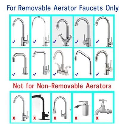 9 Pack Faucet Attachment, Chrome Brass Sink Faucet Accessory, 55/64 Inch 22mm Internal Thread, Replacement Part (M22 Female Thread) - style: 55/64 Inch Internal Thread