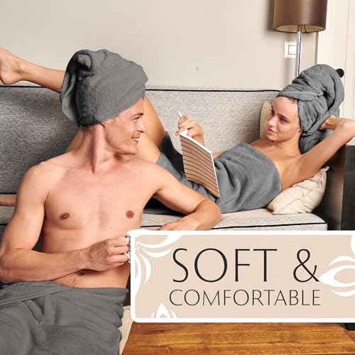 MAURA Grey Extra Large Turkish Cotton Luxury Bath Towels Set of 4. Ultra-Soft, Thick & Plush Towels for Bathroom - Space Gray - color: Space Gray, size: Bath Towel (4-Pack)