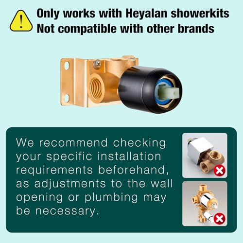 Heyalan 8 Inch Square Rain Shower Faucet Set with Valve, Oil Rubbed Bronze | Female-thread 1/2-inch NPT connections, SUS304 shower head, brass rough-in valve, single-handle control Shower Set - color: Bronze, size: 8 Inch Square Shower Head
