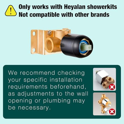 Heyalan 8 Inch Square Rain Shower Faucet Set with Valve, Oil Rubbed Bronze | Female-thread 1/2-inch NPT connections, SUS304 shower head, brass rough-in valve, single-handle control Shower Set - color: Bronze, size: 8 Inch Square Shower Head