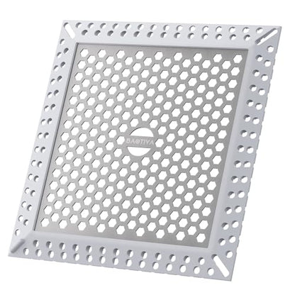 Square Shower Drain Hair Catcher, Efficient Drainage, Gray, 4 inch | 304 Stainless Steel and TPE Material/ Stays in Place / Easy Clean / Anti-Clogging / Fits Bathroom Hair Catcher for Shower - color: Gray, size: 4 inch